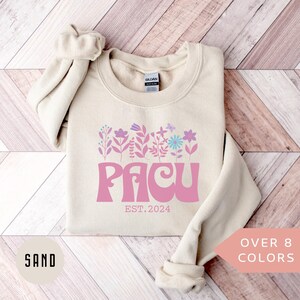 Personalized PACU Sweatshirt, Custom PACU Nurse Shirt, PACU Nurse Crewneck, Nurse Appreciation Gift, Post Anesthesia Care Unit Pink Sweater