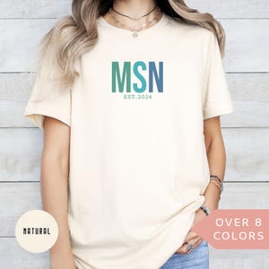 Chemise MSN personnalisée, T-shirt d&#39;infirmière MSN personnalisé, T-shirt d&#39;infirmière MSN, Cadeau de remerciement pour infirmière, T-shirt de maîtrise en sciences infirmières, T-shirt MSN