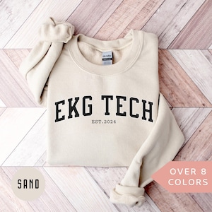 Personalized EKG Tech Sweatshirt, Custom EKG Technician Shirt, EKG Tech Gift, Nurse Appreciation Gift,Electrocardiograph Technician Crewneck