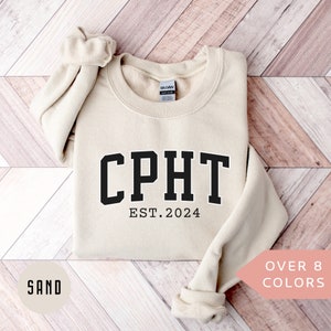 Personalized CPHT Sweatshirt, Custom CPhT Shirt, Certified Pharmacy Technician Crewneck, Nurse Appreciation Gift, Pharmacy Tech Sweater