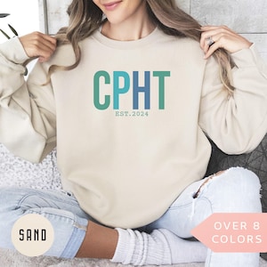 Personalized CPHT Sweatshirt, Custom CPhT Shirt, Certified Pharmacy Technician Crewneck, Nurse Appreciation Gift, Pharmacy Tech Sweater