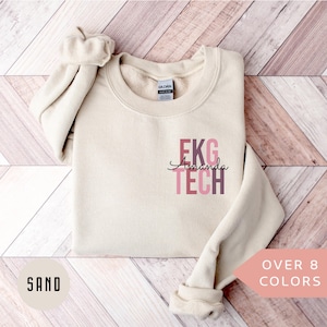 Personalized EKG Tech Sweatshirt, Custom EKG Technician Shirt, EKG Tech Gift, Nurse Appreciation Gift,Electrocardiograph Technician Crewneck