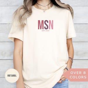 Chemise MSN personnalisée, T-shirt d&#39;infirmière MSN personnalisé, T-shirt d&#39;infirmière MSN, Cadeau de remerciement pour infirmière, T-shirt de maîtrise en sciences infirmières, T-shirt MSN