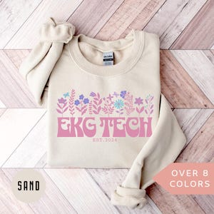 Personalized EKG Tech Sweatshirt, Custom EKG Technician Shirt, EKG Tech Gift, Nurse Appreciation Gift,Electrocardiograph Technician Crewneck