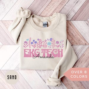 Personalized EKG Tech Sweatshirt, Custom EKG Technician Shirt, EKG Tech Gift, Nurse Appreciation Gift,Electrocardiograph Technician Crewneck