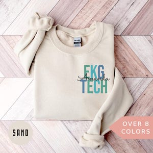 Personalized EKG Tech Sweatshirt, Custom EKG Technician Shirt, EKG Tech Gift, Nurse Appreciation Gift,Electrocardiograph Technician Crewneck
