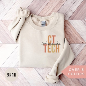 Personalized CT Tech Sweatshirt, Custom CT Technologist Shirt, CT Tech Gift, Nurse Appreciation Gift, Computed Tomography Crewneck, Cat Scan