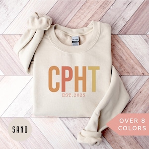 Personalized CPHT Sweatshirt, Custom CPhT Shirt, Certified Pharmacy Technician Crewneck, Nurse Appreciation Gift, Pharmacy Tech Sweater