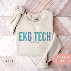 Personalized EKG Tech Sweatshirt, Custom EKG Technician Shirt, EKG Tech Gift, Nurse Appreciation Gift,Electrocardiograph Technician Crewneck