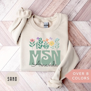 Personalized MSN Sweatshirt, Custom MSN Shirt, MSN Nurse Gift, Nurse Appreciation Gift, Master of Science in Nursing Crewneck, Pullover