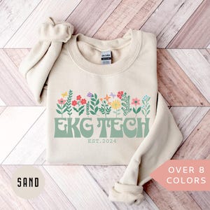 Personalized EKG Tech Sweatshirt, Custom EKG Technician Shirt, EKG Tech Gift, Nurse Appreciation Gift,Electrocardiograph Technician Crewneck