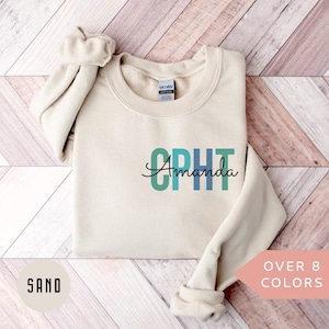 Personalized CPHT Sweatshirt, Custom CPhT Shirt, Certified Pharmacy Technician Crewneck, Nurse Appreciation Gift, Pharmacy Tech Sweater
