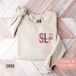 Personalized SLP Nurse Sweatshirt, Custom SLP Nurse Shirt, SLP Nurse Gift, Speech Language Pathologist Crewneck, Speech Therapist Sweater