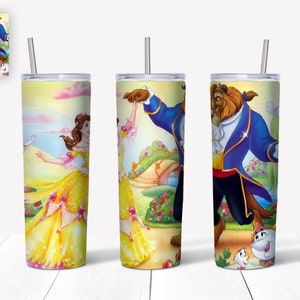 20oz Skinny Beauty and the Beast Tumbler, Beauty and the Beast Tumbler Sublimation PNG, 20oz Skinny Beauty and the Beast Tapered Tumbler #1