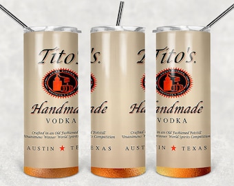 20oz Skinny Titos Tumbler, Titos Tumbler Sublimation PNG, 20oz Skinny Titos Tapered Tumbler Design File PNG, Tumbler Design File