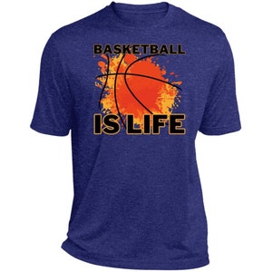 Basketball is Life On Dark DIGISOFT™ Heather Performance Tee ST360, Unisex, Cómoda, Camiseta deportiva, Regalo, Ropa de gimnasio, Ropa informal, Vibrante