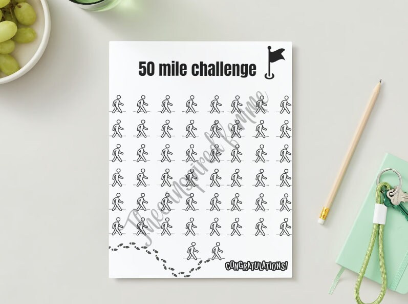 Printable Running Challenge | 100 Mile Tracker |mileage Log Sheet ...
