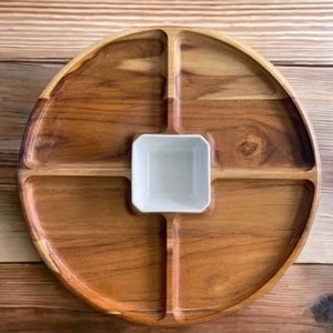 Veggie Serving Tray with Cermaic Dipping Bowl