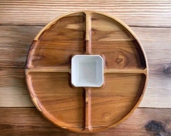 Veggie Serving Tray with Cermaic Dipping Bowl