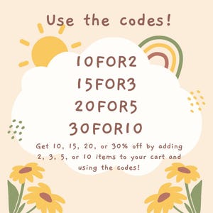Picture with my discount codes