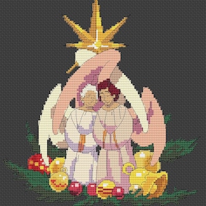 The picture of a pattern of Aziraphale and Crowley