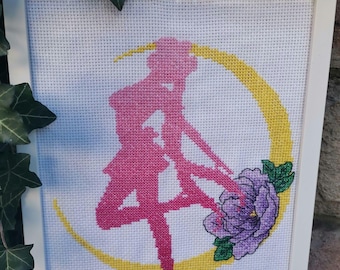 Sailor Moon Cross Stitch Pattern: Usagi Tsukino Silhouette (DMC Chart PDF)