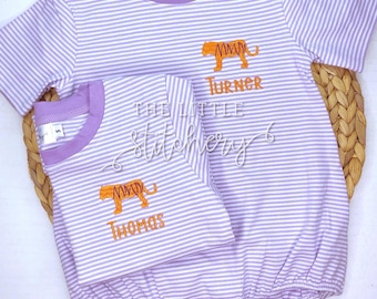 Tiger Print Mini Football Shirt: Purple and Orange, Personalized