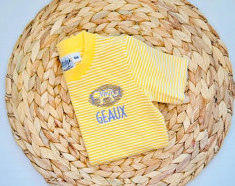 Tiger Football Shirt or Bubble: Purple and Gold, Personalized