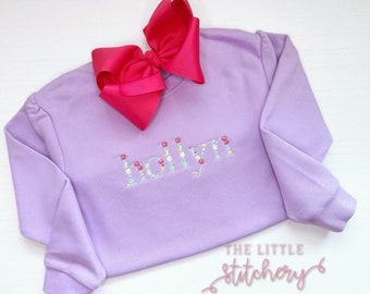Girl Floral Name Monogram Shirt | Everyday Toddler Outfit Idea