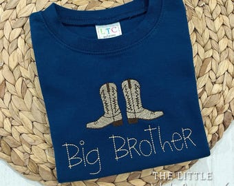 Big Brother Boots Embroidered Shirt: Custom Sibling Outfit