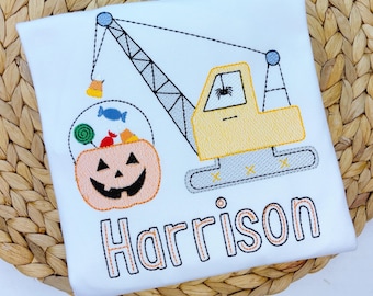 Halloween Candy Crane Monogram Shirt: Custom Trick or Treat Outfit