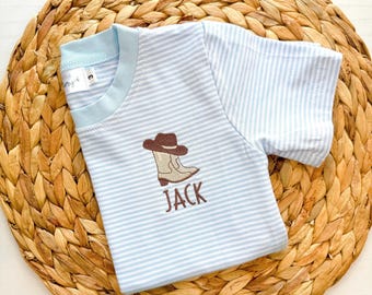 Cowboy Boots Embroidered Shirt: Custom Monogram Rodeo Outfit