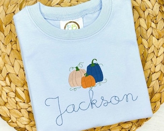 Pumpkin Embroidered Shirt: Custom Monogrammed Fall Outfit