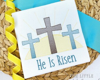 Embroidered Three Crosses Easter Shirt: Personalized Religious Apparel