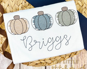 Pumpkin Sketch Trio Shirt: Custom Fall Toddler Outfit