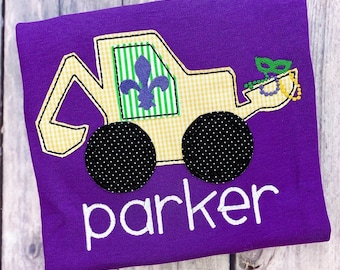 Mardi Gras Excavator Applique Shirt