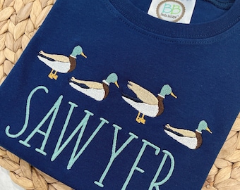 Mallard Duck Monogrammed Shirt: Boys Hunting Outfit