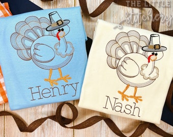 Turkey Stitched Shirt: Custom Thanksgiving Outfit
