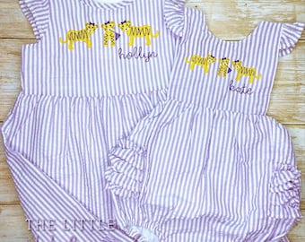 Combinaison ou robe Tiger Trio : tenue de football en seersucker pour fille