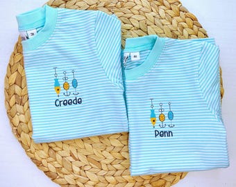 Fishing Lure Embroidered Shirt: Personalized Kids Outfit
