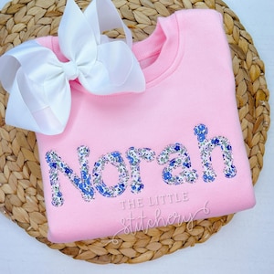 Applique Name Sweatshirt: Custom Embroidered Kids Monogram Pullover