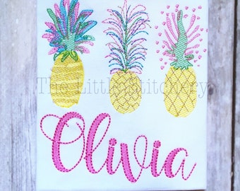 Embroidered Pineapple Monogrammed Shirt: Personalized Summer Outfit