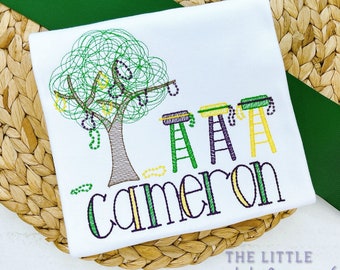 Mardi Gras Tree Shirt: Personalized Kids Fat Tuesday Outfit