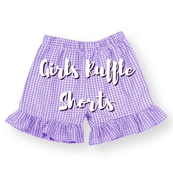 Girls Ruffle Gingham and Windowpane Shorts