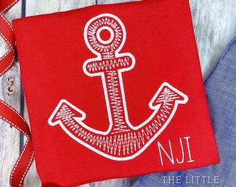 Embroidered Anchor Shirt: Personalized Summer Boy Outfit