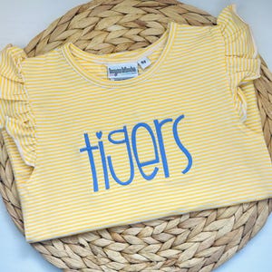 Tigers Football Shirt | Purple and Gold | Louisiana Football Tailgating Outfit | Geaux College Team | Girls Sports Shirt | Gameday Shirt