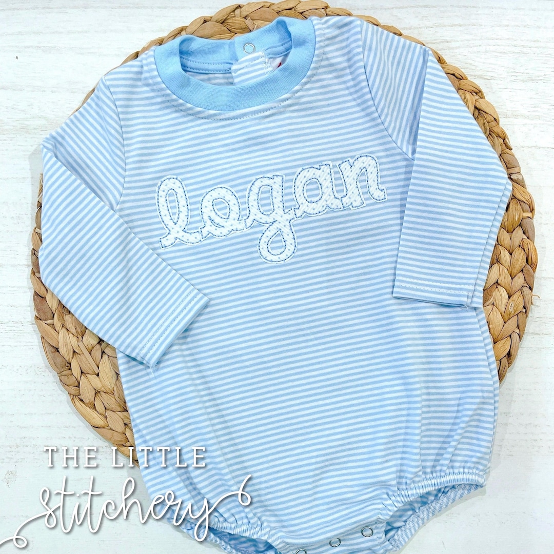 Personalized Applique Name Stripe Bubble: Custom Boys Monogrammed ...