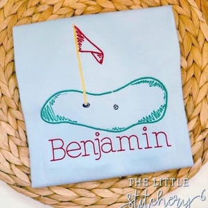 Koszulka z haftowaną piłeczką golfową | Dziecięca koszulka z monogramem do gry w golfa | Koszula golfowa dla taty | Spersonalizowana sportowa koszulka dla malucha |