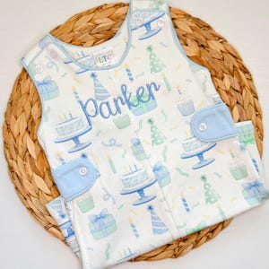Monogrammed 1st Birthday Boy Romper: Custom Embroidered Outfit