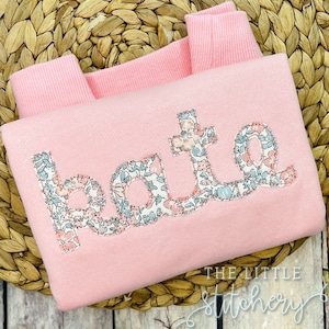 Applikation Name Sweatshirt : Individuell Gestickter Kleinkind Mädchen Pullover